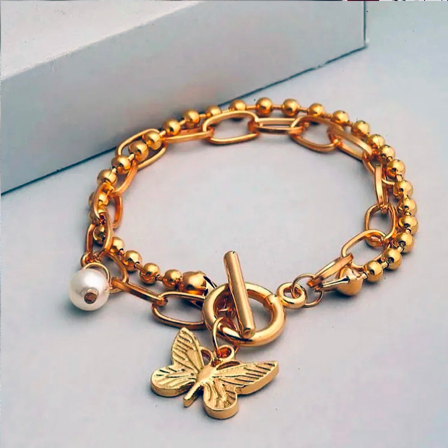 REGALIA BUTTERFLY LAYERED BRACELET