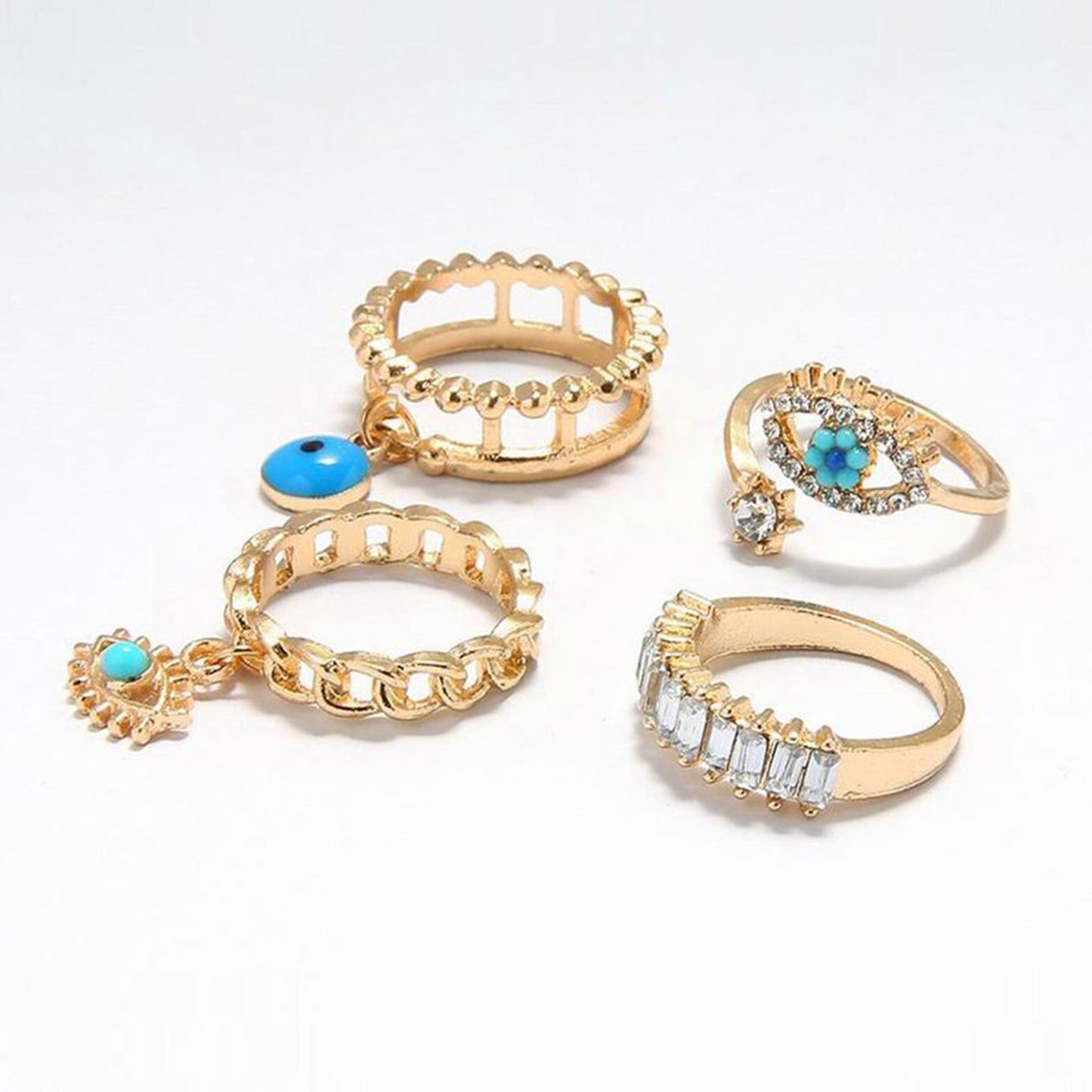REGALIA EVIL EYE RING ( SET OF 4 )