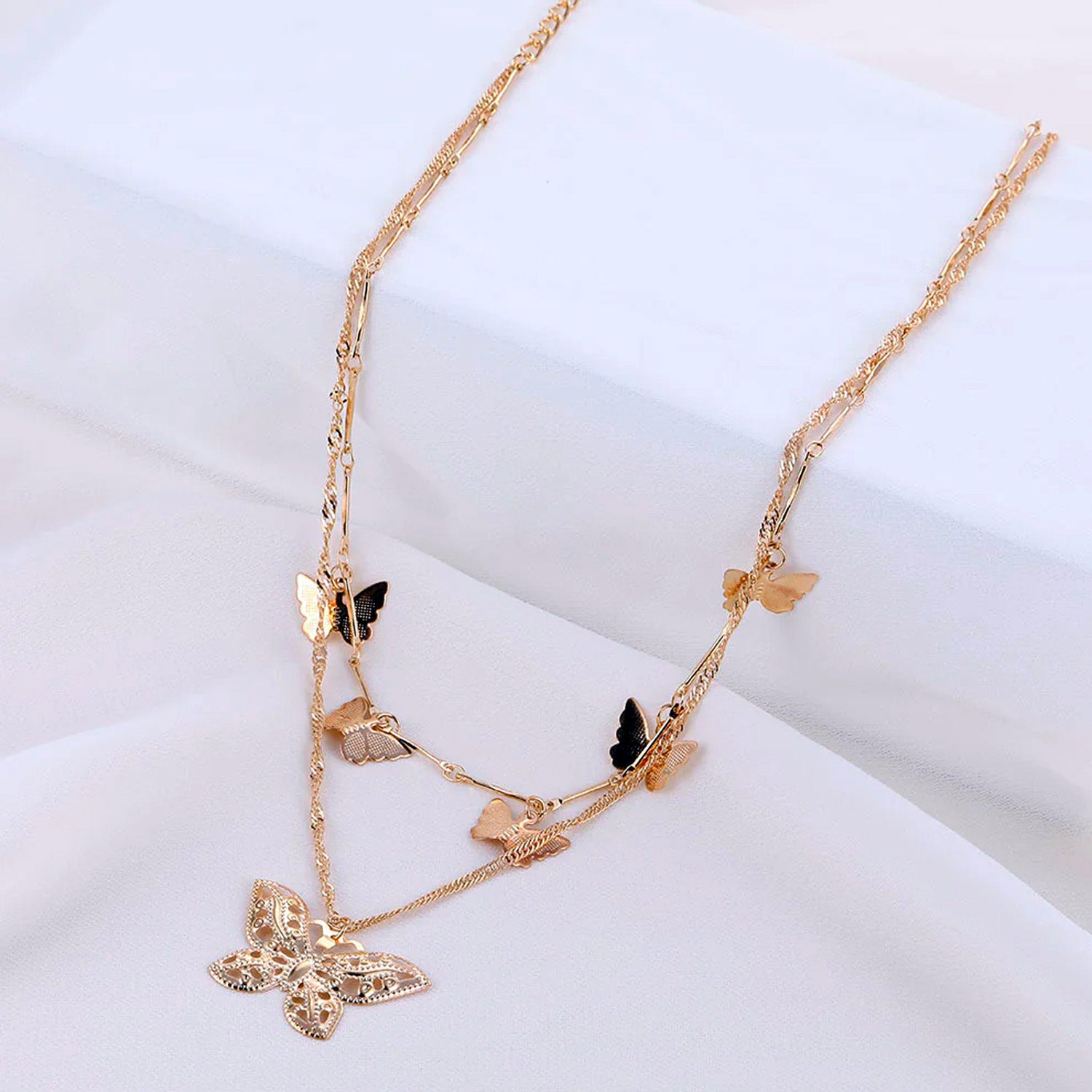 Regalia Layered Butterfly Necklace