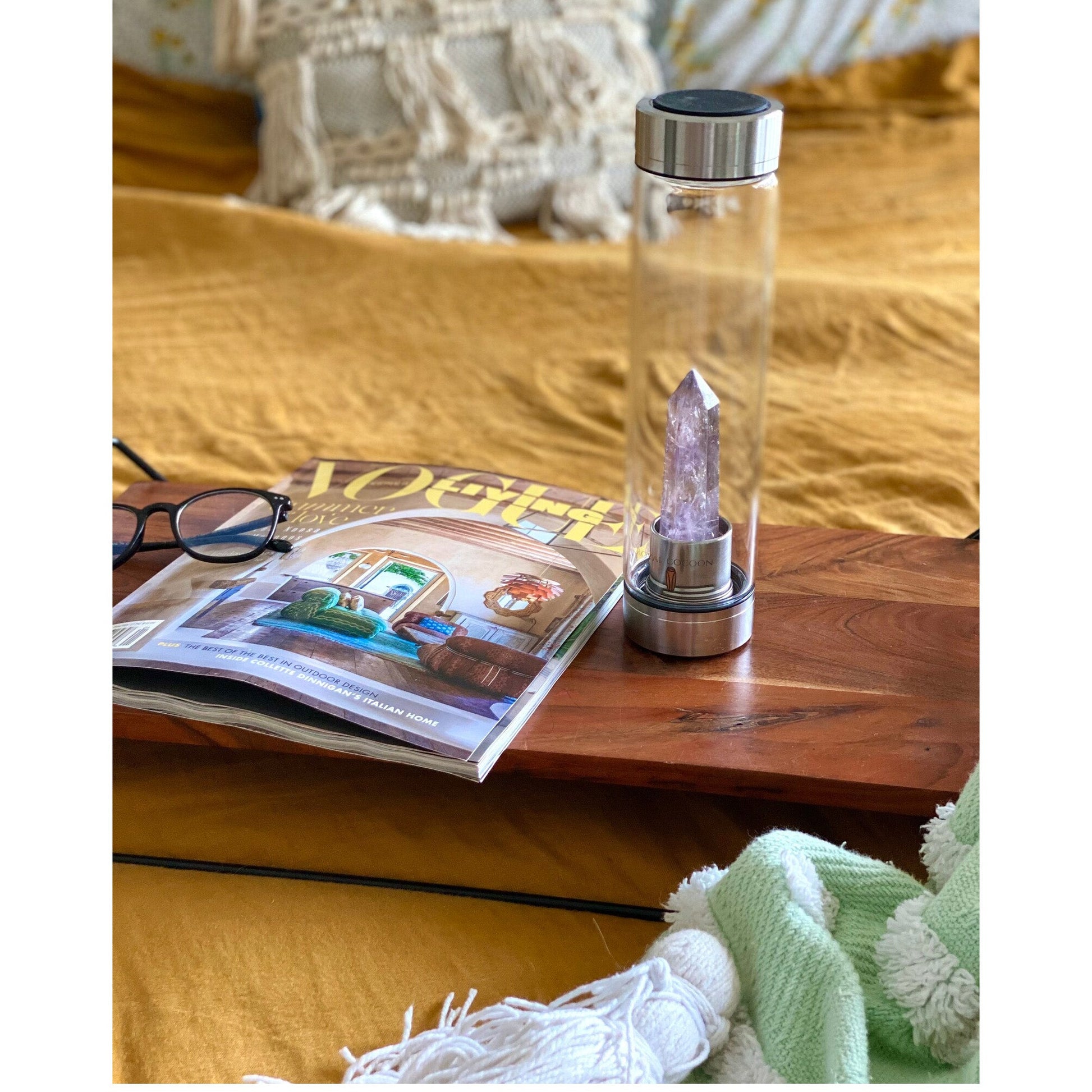 Quartz Crystal Water Bottle - Amethyst