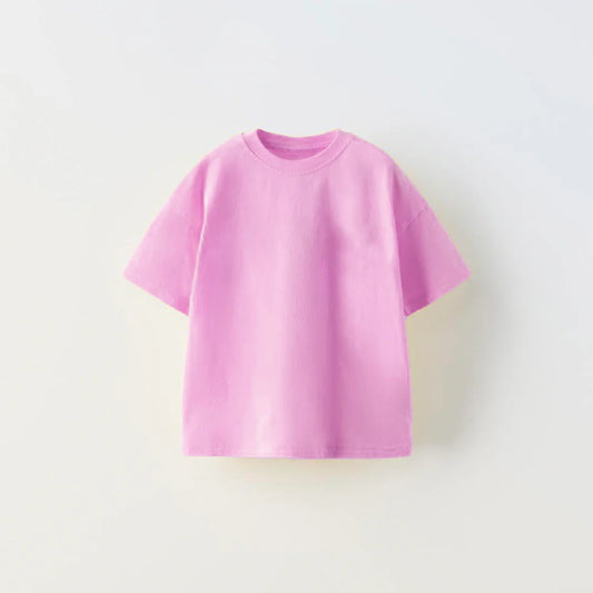 Kids Plain T-Shirt (0-4 Yrs) - Baby Pink