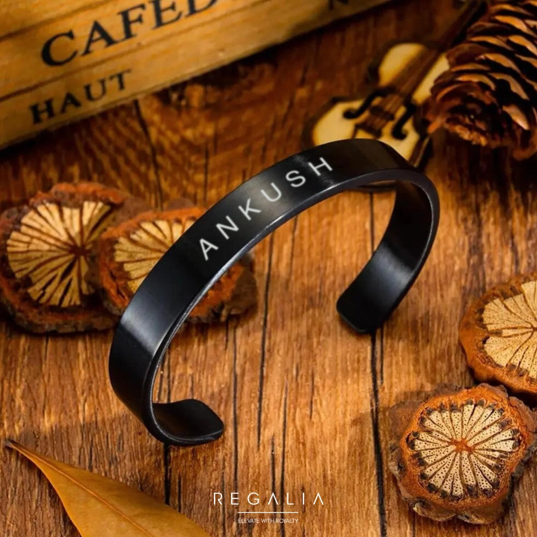 CUSTOM CUFF BRACELET (BLACK) - Main Image