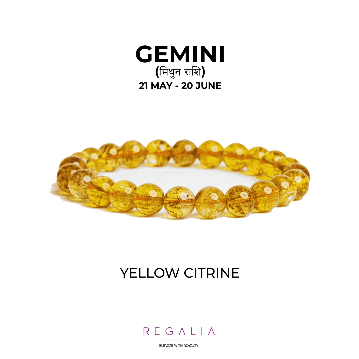 YELLOW CITRINE BRACELET (मिथुन राशि)