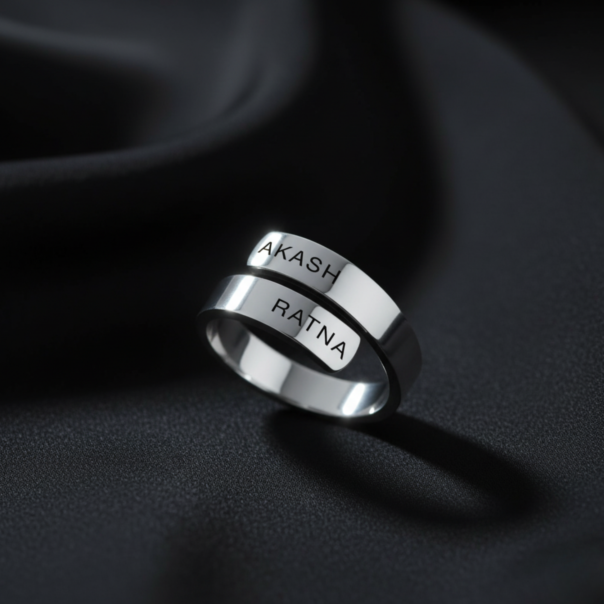 PERSONALISED COUPLE NAME RING