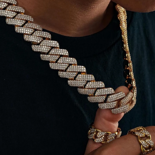 GOLD CUBAN LINK ICED OUT CHAIN