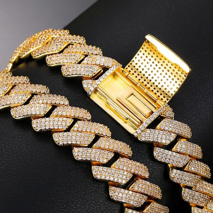 GOLD CUBAN LINK ICED OUT CHAIN