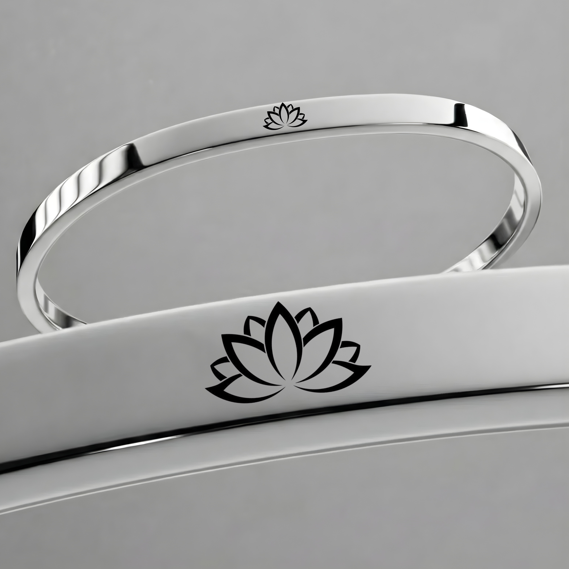 Sacred Buddha Lotus Cuff Bracelet