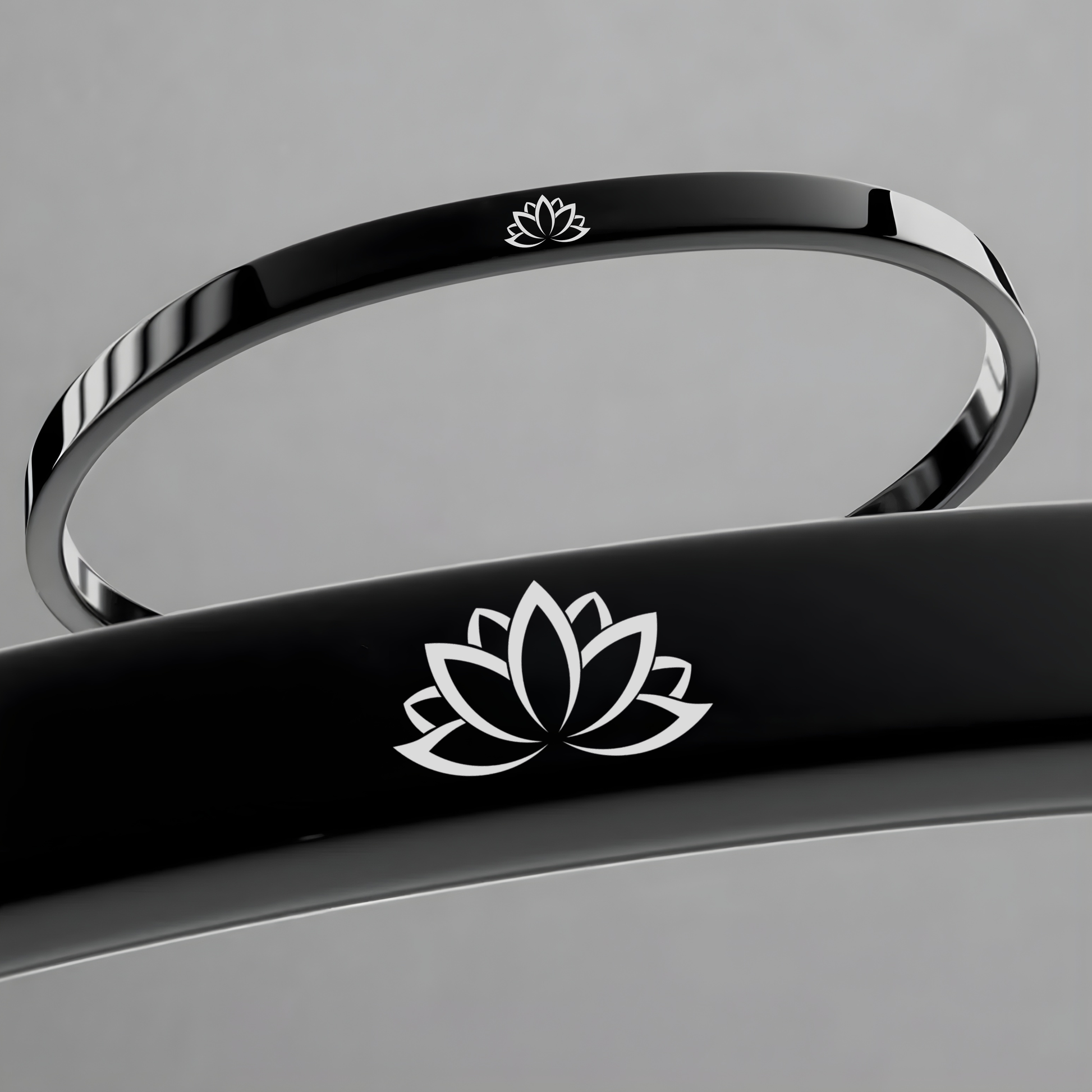 Sacred Buddha Lotus Cuff Bracelet
