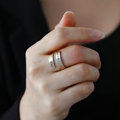 PERSONALISED COUPLE NAME RING