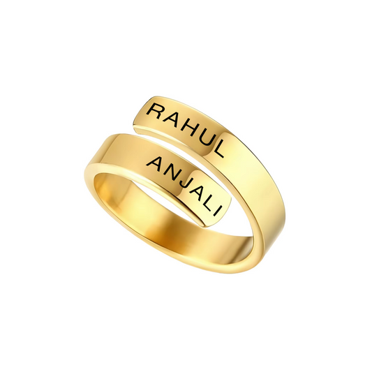 PERSONALISED COUPLE NAME RING