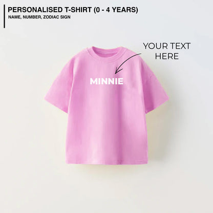 Customised Baby T-Shirt (0-4 Yrs) - Baby Pink