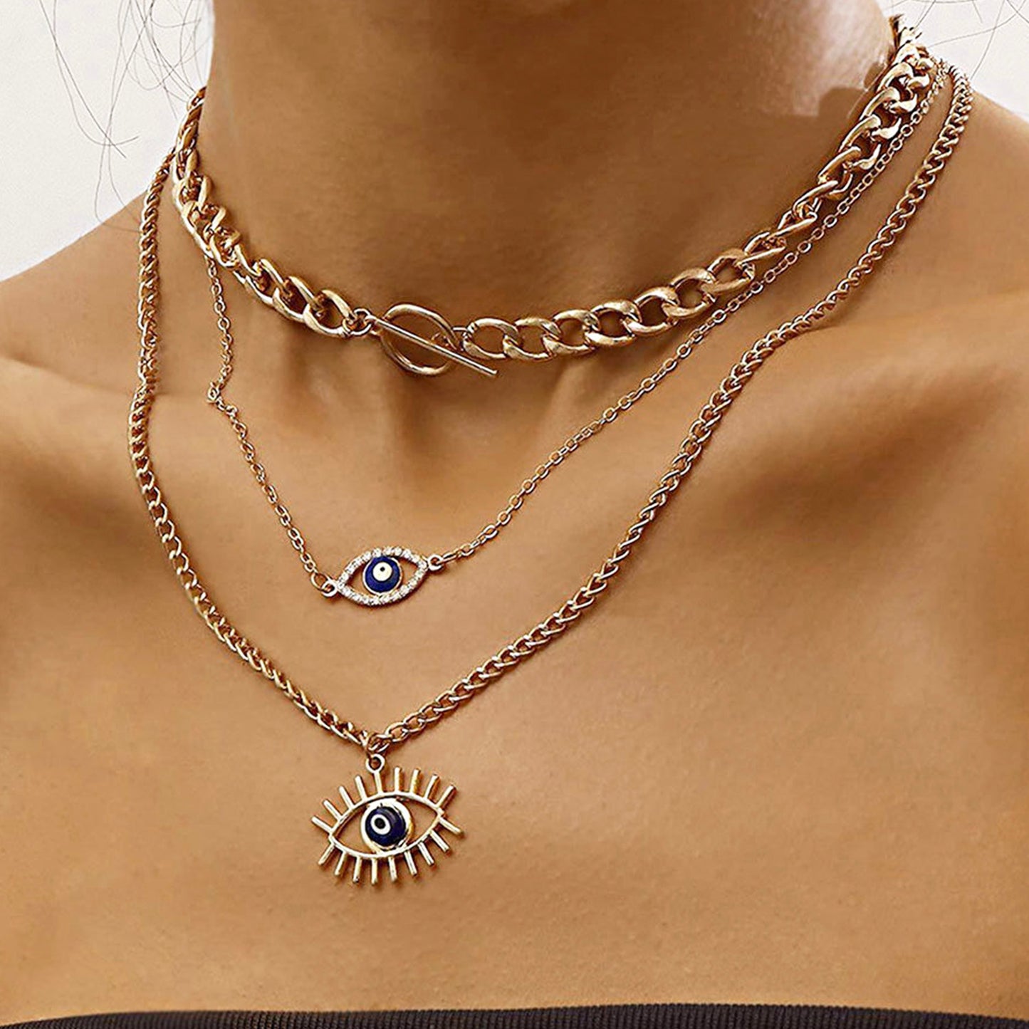 Regalia Evil Eye Multi Layered Necklace