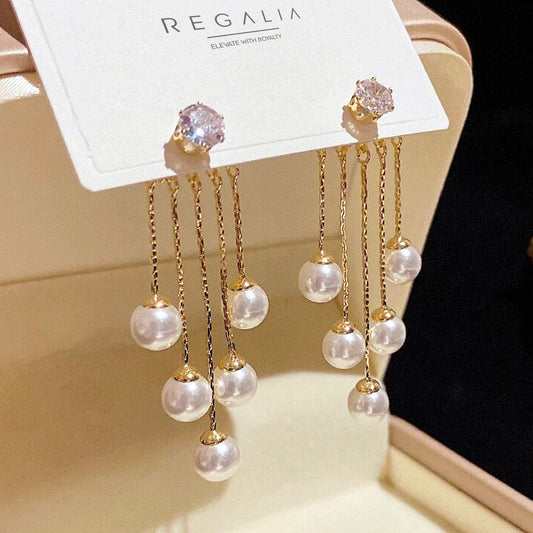 Regalia Pearl Chain Drop Earring