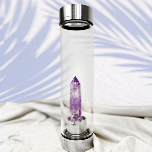Quartz Crystal Water Bottle - Amethyst