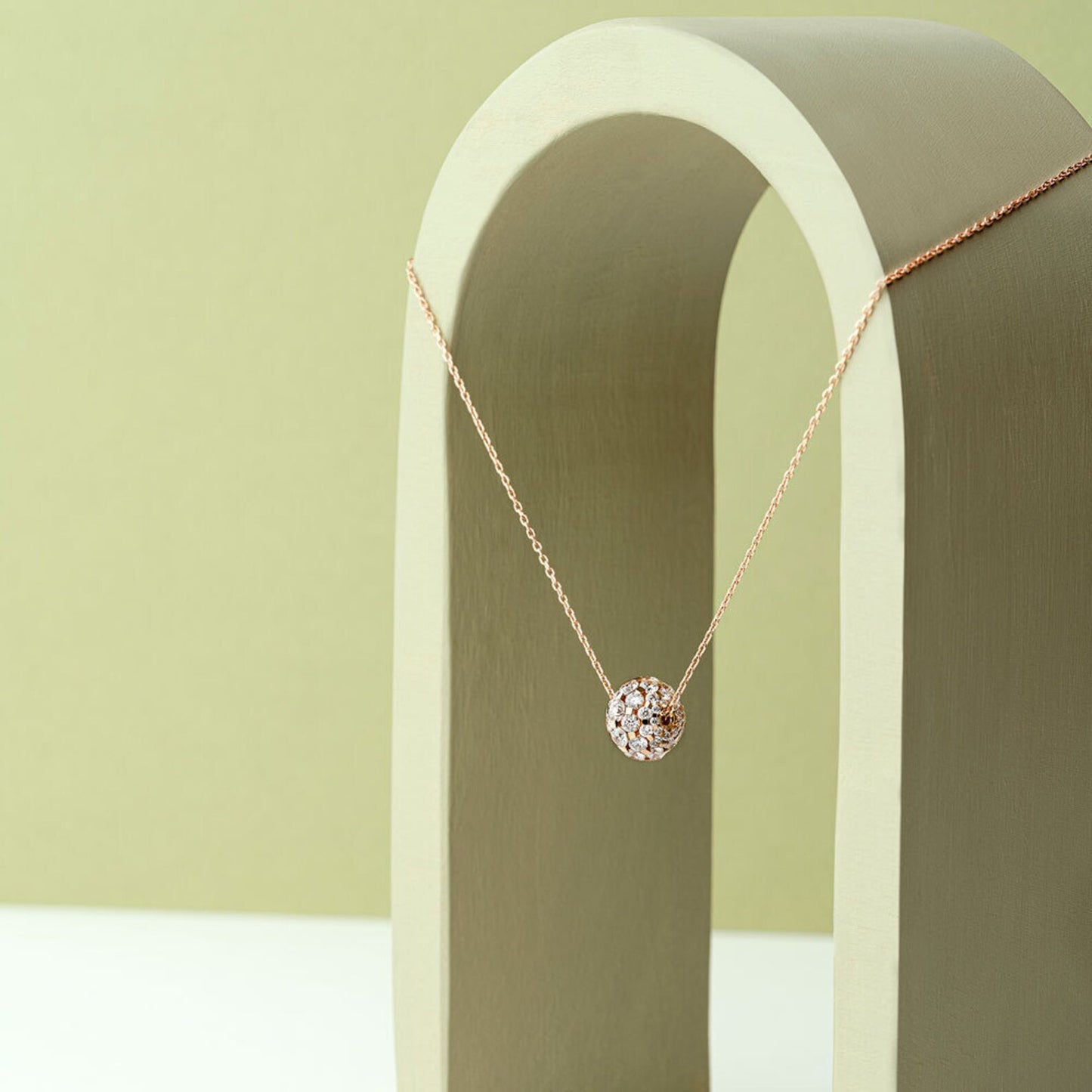 ZIRCON BALL PENDANT WITH CHAIN