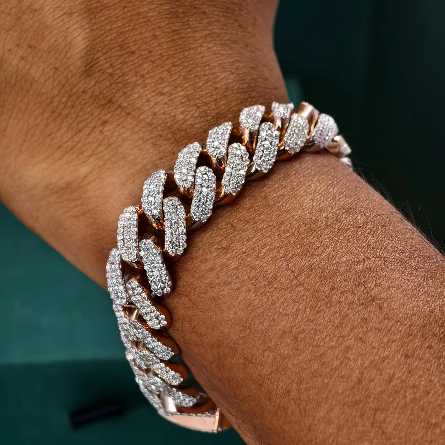 GOLD CUBAN LINK ICED OUT BRACELET