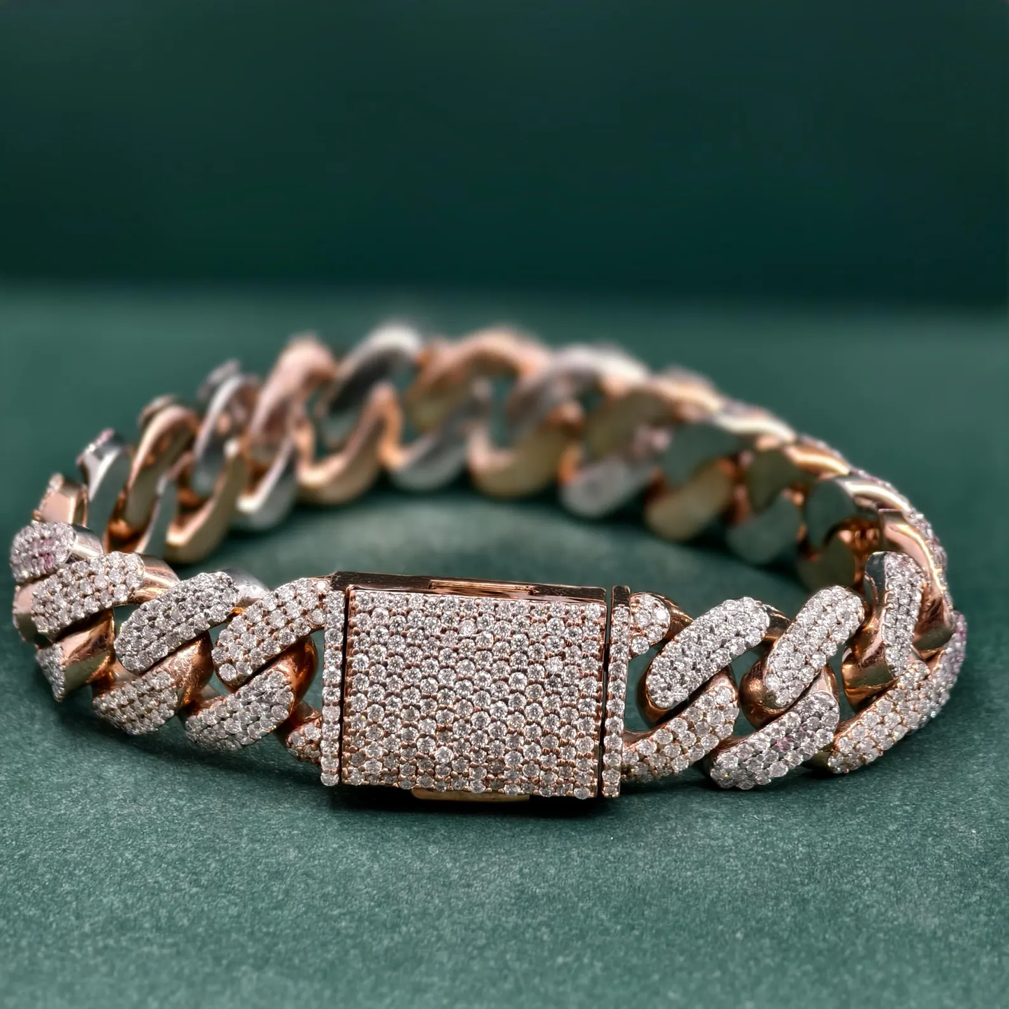 GOLD CUBAN LINK ICED OUT BRACELET