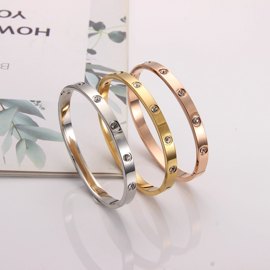 ZIRCON CUBIC SNAP BRACELET