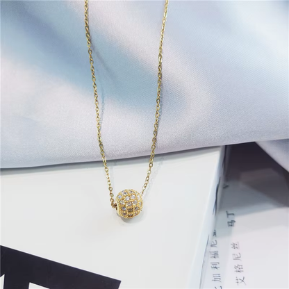 ZIRCON BALL PENDANT WITH CHAIN