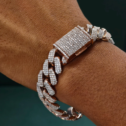 GOLD CUBAN LINK ICED OUT BRACELET