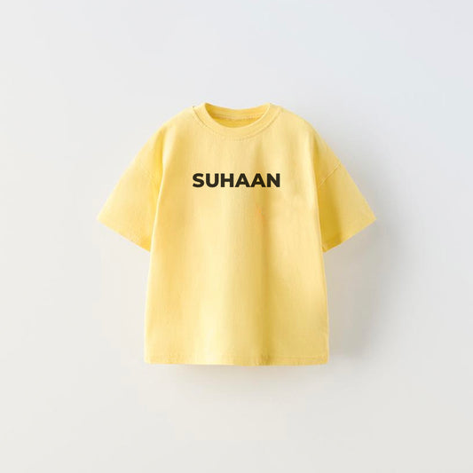 Customised Baby T-Shirt (0-3 Yrs) - Lemon Yellow